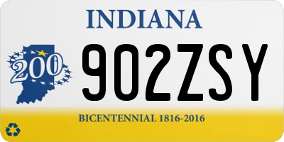 IN license plate 902ZSY