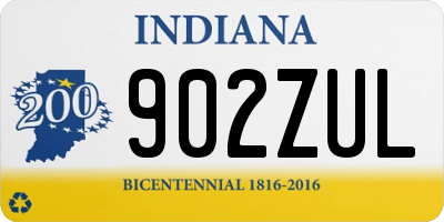 IN license plate 902ZUL