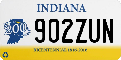 IN license plate 902ZUN
