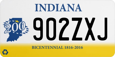 IN license plate 902ZXJ
