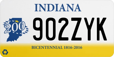 IN license plate 902ZYK