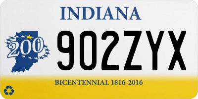 IN license plate 902ZYX