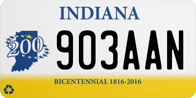 IN license plate 903AAN