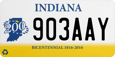 IN license plate 903AAY
