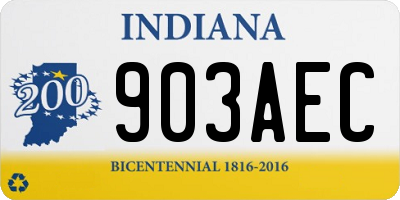 IN license plate 903AEC