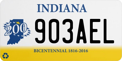 IN license plate 903AEL