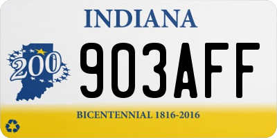 IN license plate 903AFF