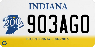 IN license plate 903AGO