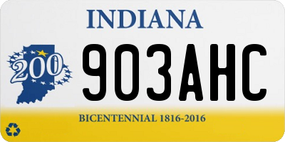 IN license plate 903AHC