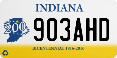 IN license plate 903AHD