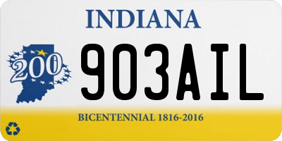 IN license plate 903AIL