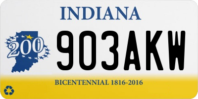 IN license plate 903AKW