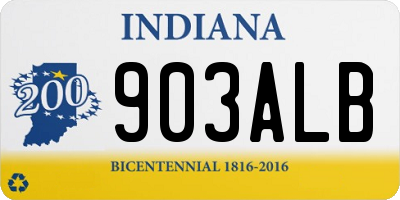 IN license plate 903ALB