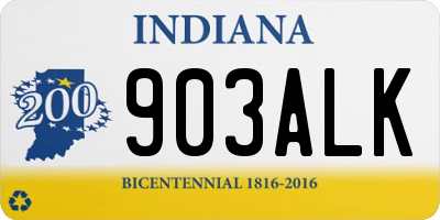IN license plate 903ALK