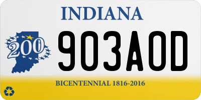 IN license plate 903AOD