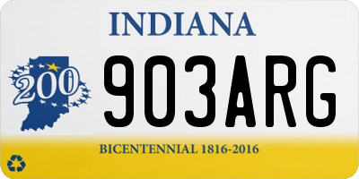 IN license plate 903ARG