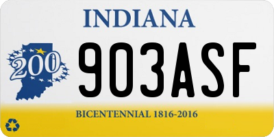 IN license plate 903ASF