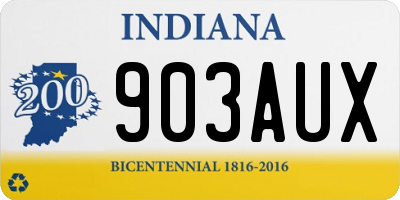 IN license plate 903AUX
