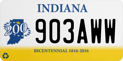IN license plate 903AWW