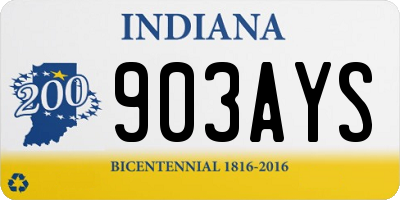 IN license plate 903AYS