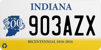 IN license plate 903AZX