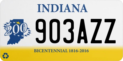 IN license plate 903AZZ