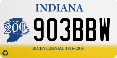 IN license plate 903BBW