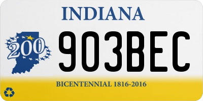 IN license plate 903BEC