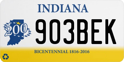 IN license plate 903BEK