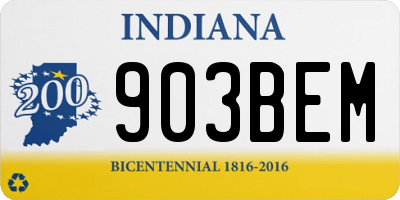 IN license plate 903BEM