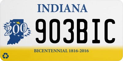 IN license plate 903BIC