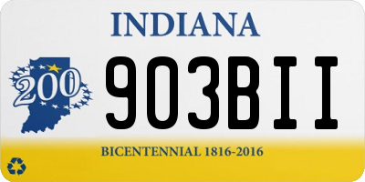 IN license plate 903BII