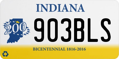 IN license plate 903BLS