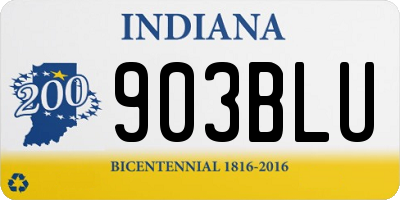 IN license plate 903BLU