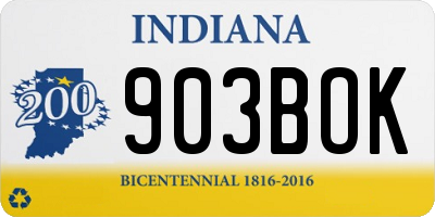 IN license plate 903BOK