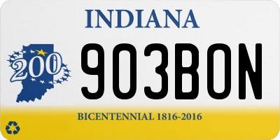IN license plate 903BON
