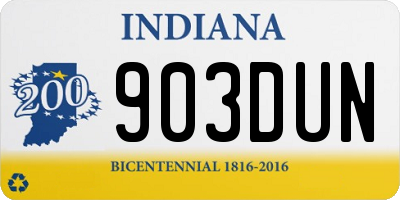 IN license plate 903DUN