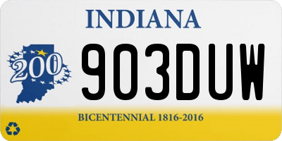 IN license plate 903DUW
