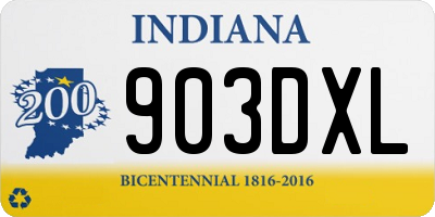 IN license plate 903DXL