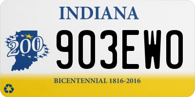 IN license plate 903EWO