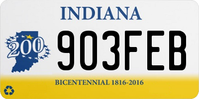 IN license plate 903FEB