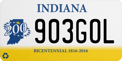IN license plate 903GOL