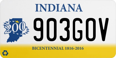 IN license plate 903GOV