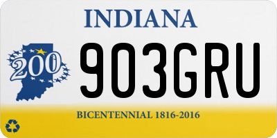 IN license plate 903GRU