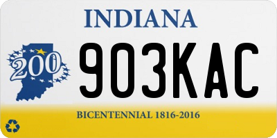 IN license plate 903KAC
