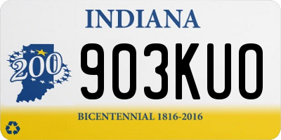IN license plate 903KUO
