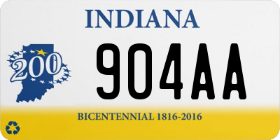 IN license plate 904AA