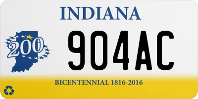 IN license plate 904AC