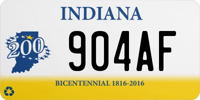 IN license plate 904AF