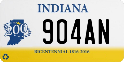 IN license plate 904AN